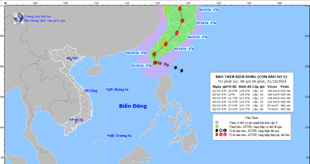 TIN BÃO TRÊN BIỂN ĐÔNG (Cơn bão số 5)